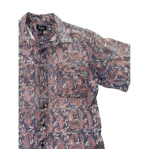 Vintage 90s-2000s Volare Silk‎ Blend Paisley Shirt Mens S Purple Red Y2K Club